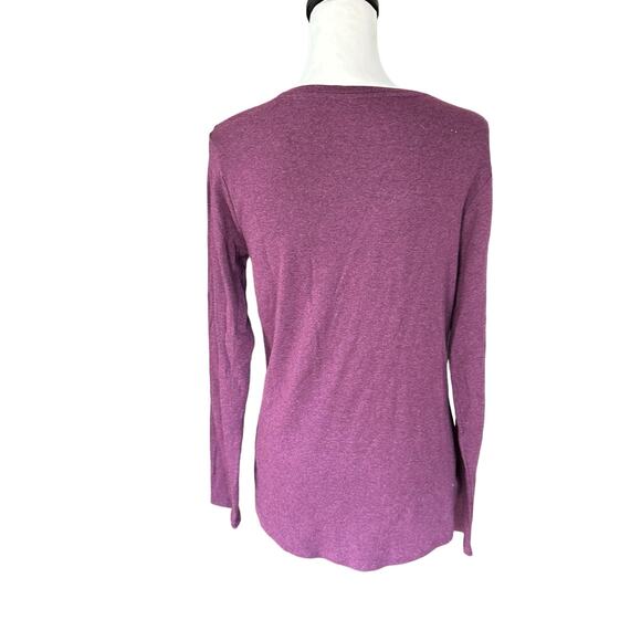 Eddie Bauer Large Purple V Neck Long Sleeve Top - Picture 2 of 3